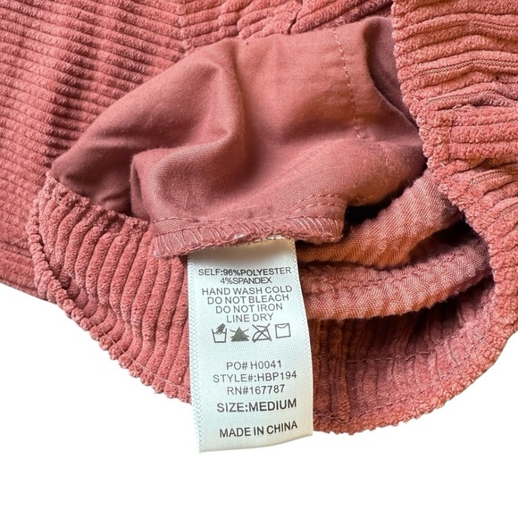 Hunter & Brown Dusty Coral Corduroy Wide Leg Cargo Style Pants Sz. M - Picture 10 of 14